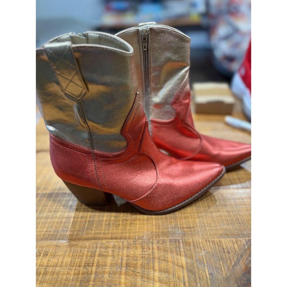 Matisse Footwear Bambi Western Boot Women’s Gold Ombre Stacked Heel Size 7